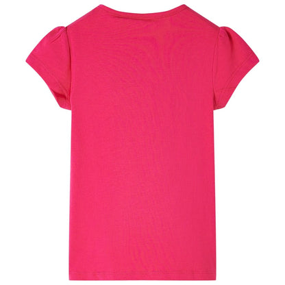 T-shirt infantil rosa brilhante 128