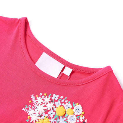 T-shirt infantil rosa brilhante 128