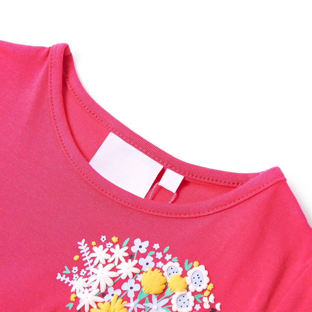 T-shirt infantil rosa brilhante 140