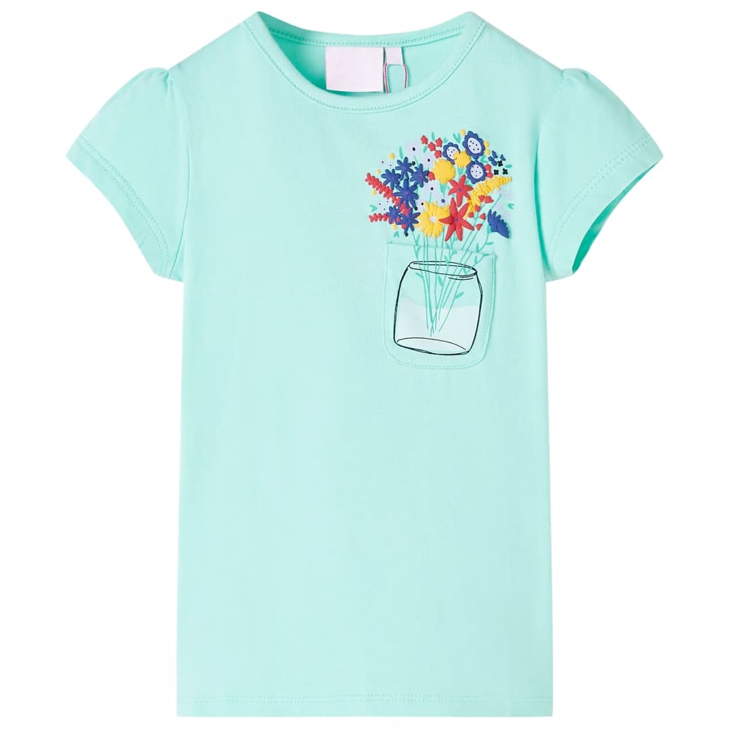 T-shirt infantil menta-claro 116