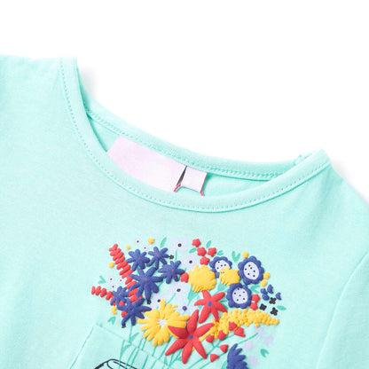 T-shirt infantil menta-claro 116