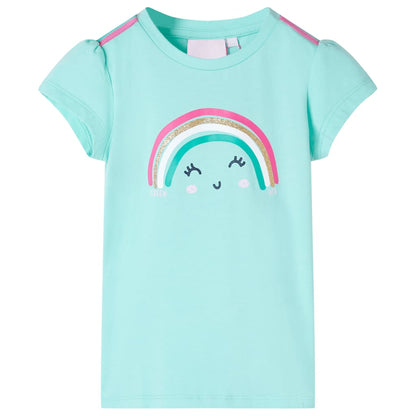 T-shirt infantil menta-claro 140