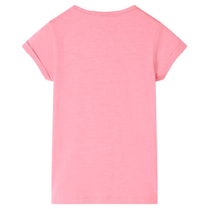 T-shirt infantil rosa-choque 128