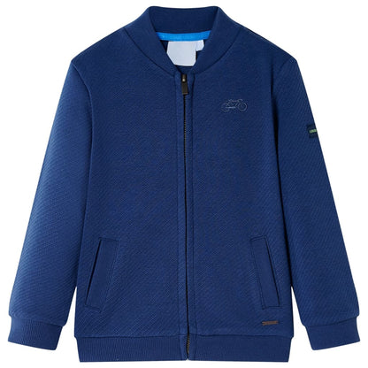 Sweatshirt para criança com fecho azul-marinho 128