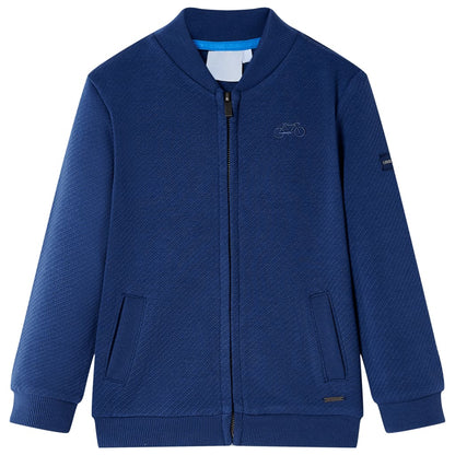 Sweatshirt para criança com fecho azul-marinho 140