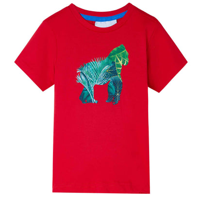 T-shirt para criança vermelho 128