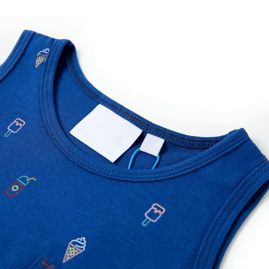 Camisola de manga cava para criança azul-escuro 104