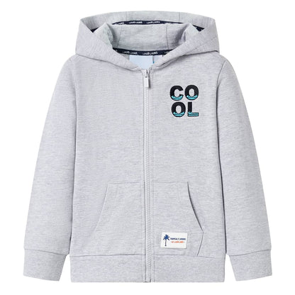 Sweatshirt para criança com capuz e fecho cinzento 116