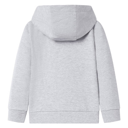 Sweatshirt para criança com capuz e fecho cinzento 128