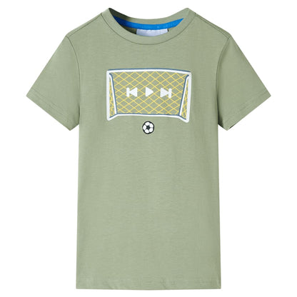 T-shirt infantil caqui-claro 128