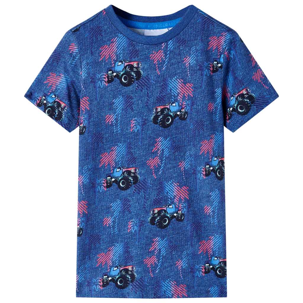 T-shirt infantil azul-escuro mesclado 104