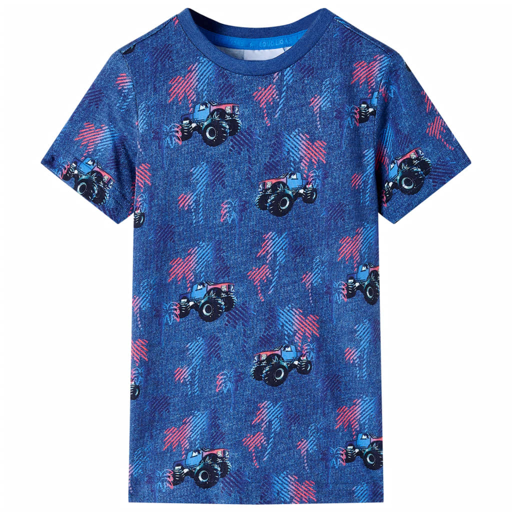 T-shirt infantil azul-escuro mesclado 116