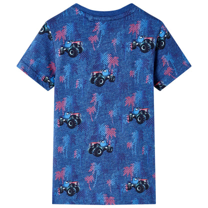 T-shirt infantil azul-escuro mesclado 116