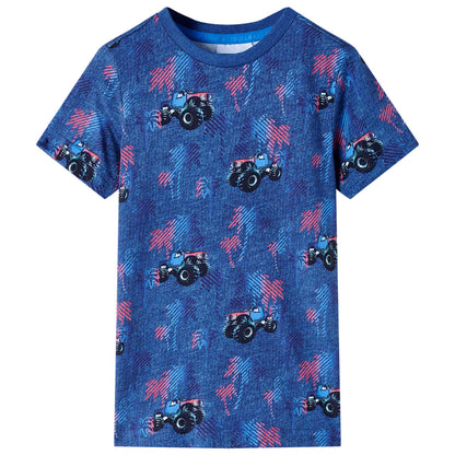 T-shirt infantil azul-escuro mesclado 140