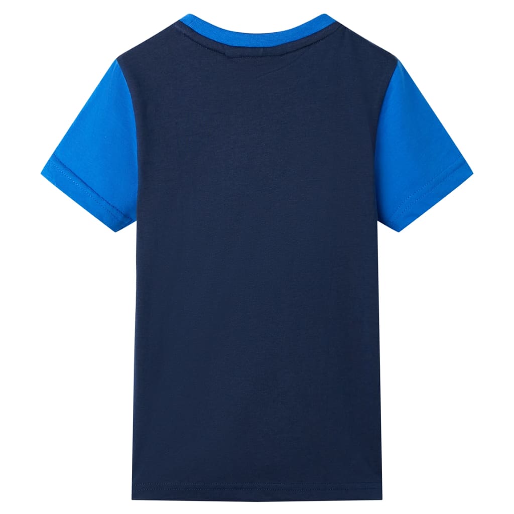 T-shirt para criança azul e azul-marinho 140