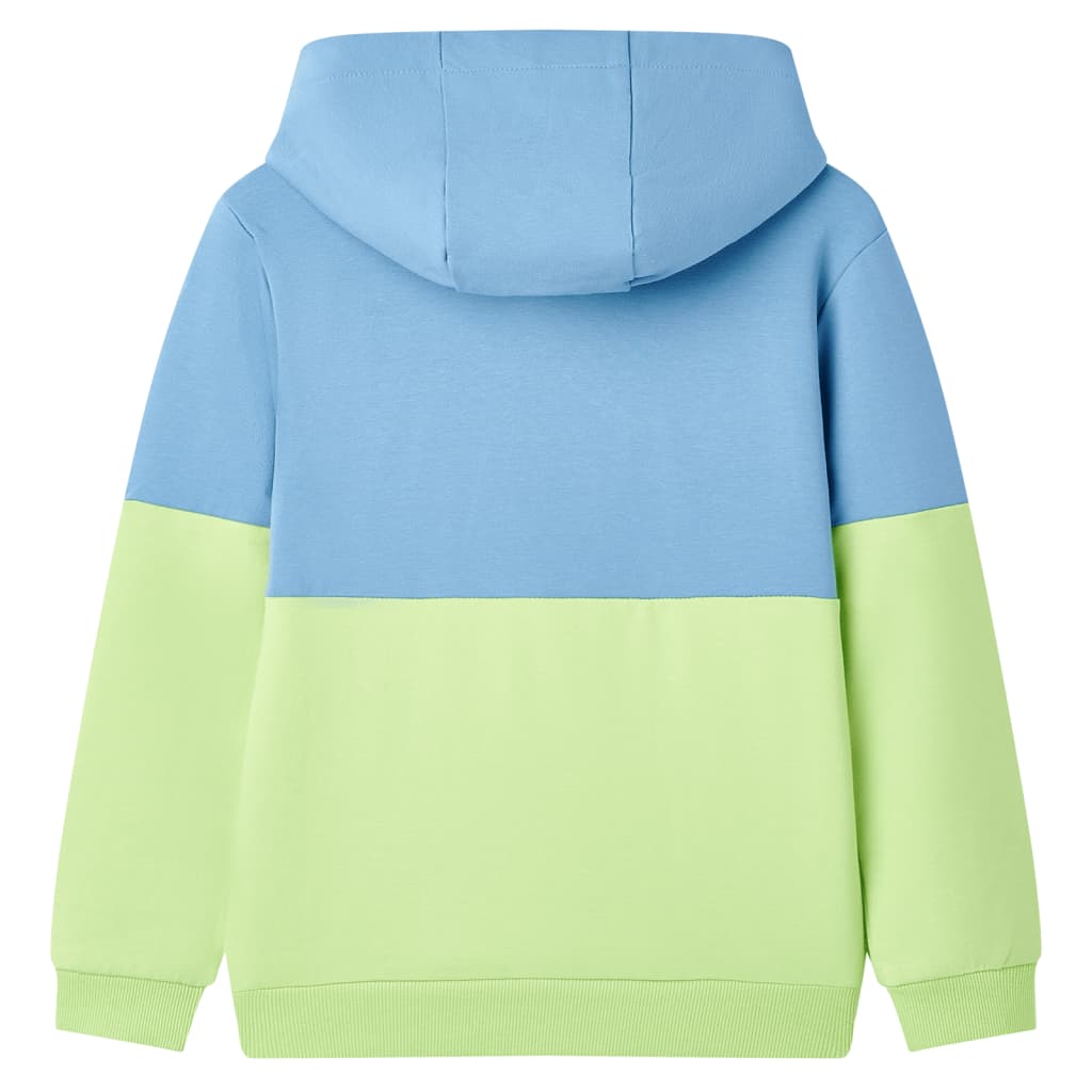 Sweatshirt para criança com capuz azul e amarelo-claro 128