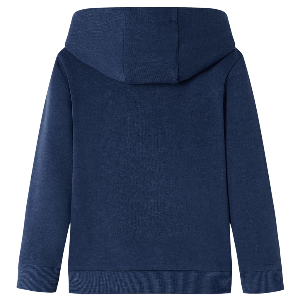 Sweatshirt para criança com capuz azul-marinho mesclado e laranja 116