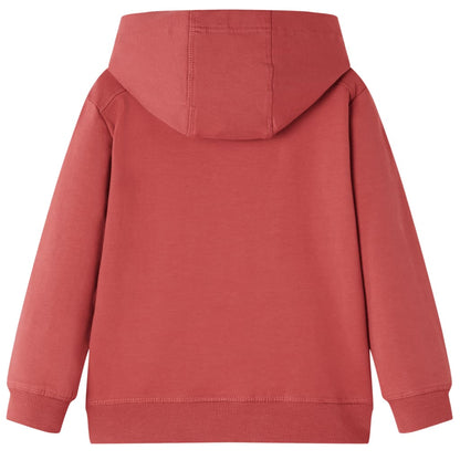 Sweatshirt infantil com capuz vermelho-queimado 92