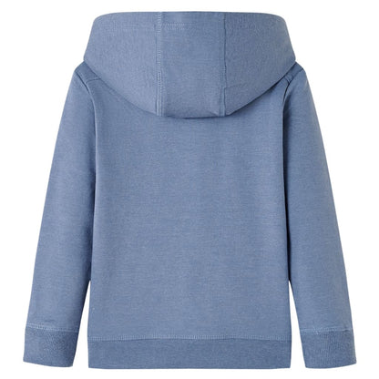 Sweatshirt para criança com capuz azul mesclado 104