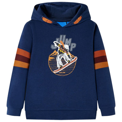 Sweatshirt infantil com capuz azul-marinho 92