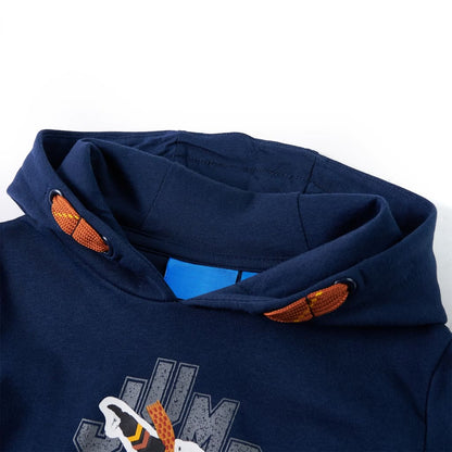 Sweatshirt infantil com capuz azul-marinho 92