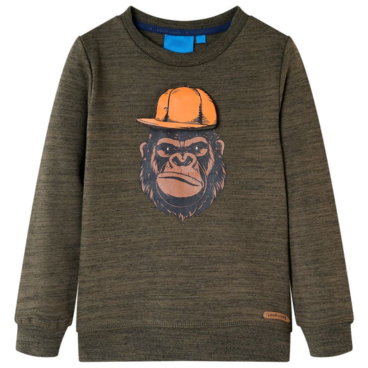 Sweatshirt para criança caqui-escuro mesclado 104