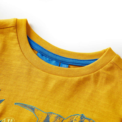 T-shirt de manga comprida para criança cor ocre 92