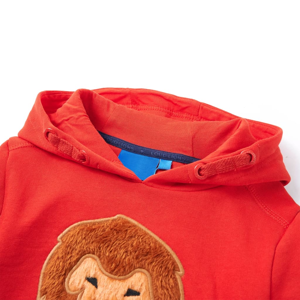 Sweatshirt para criança com capuz vermelho 104