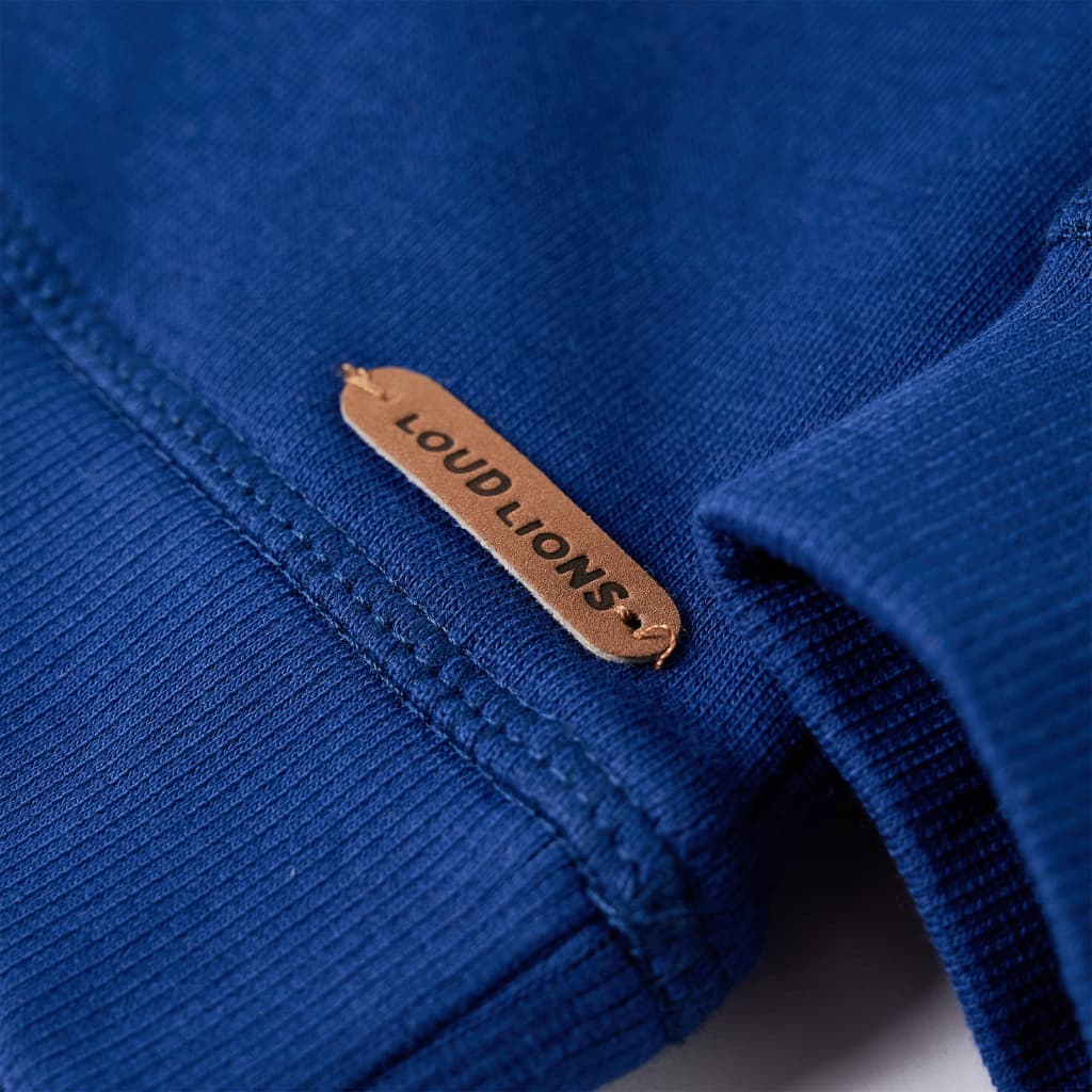 Sweatshirt para criança com capuz azul-escuro 140