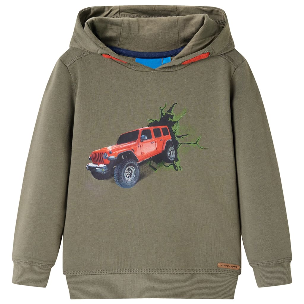 Sweatshirt com capuz para criança cor caqui 92