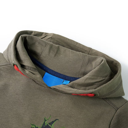 Sweatshirt com capuz para criança cor caqui 128