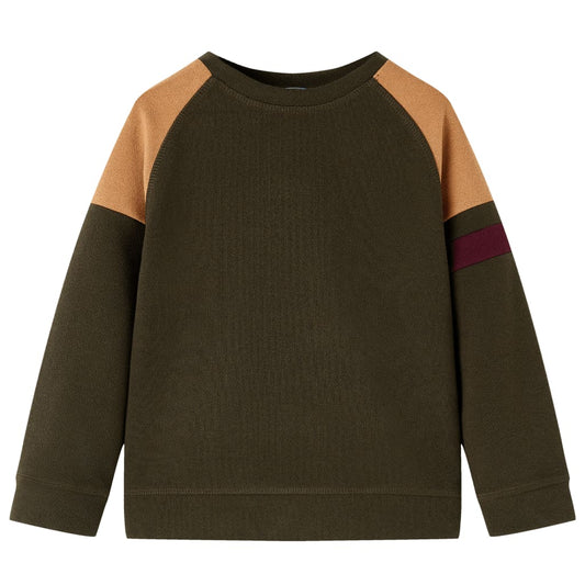 Sweatshirt para criança cor caqui-escuro e camel 116