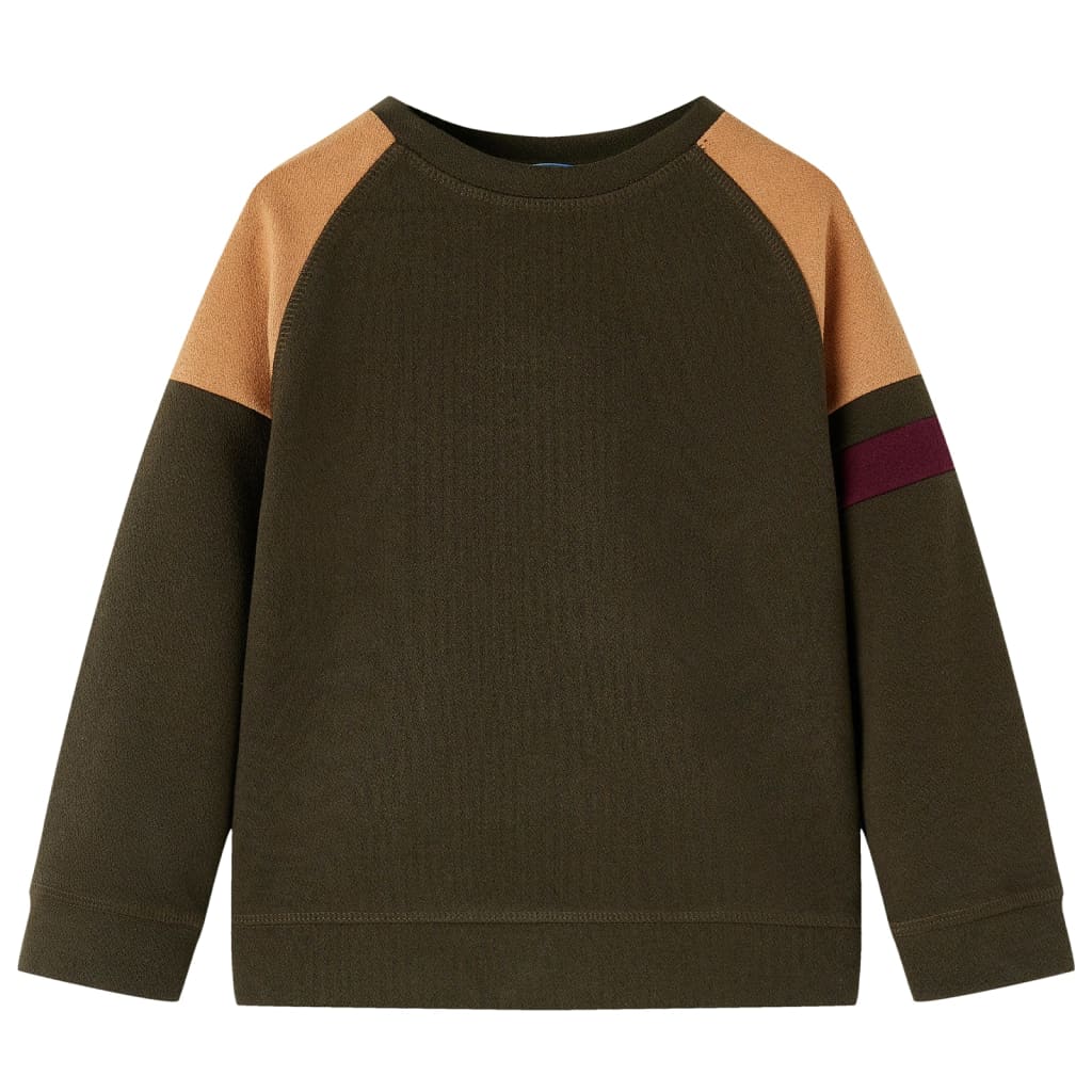 Sweatshirt para criança cor caqui-escuro e camel 140