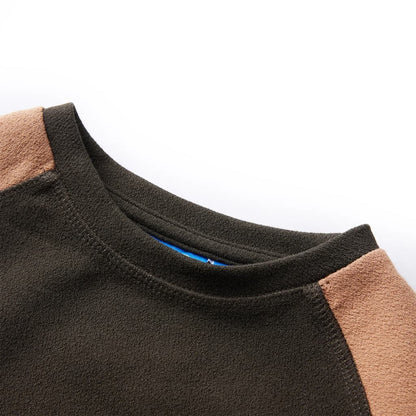 Sweatshirt para criança cor caqui-escuro e camel 140