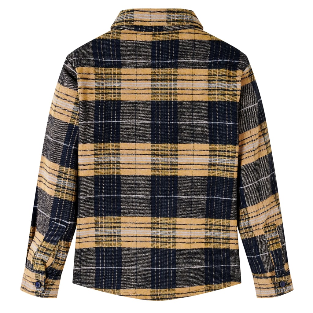 Camisa de xadrez para criança amarelo e preto 104