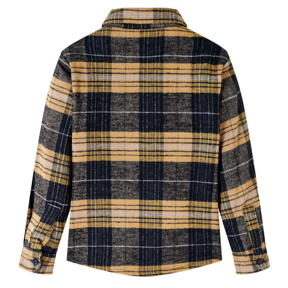 Camisa de xadrez para criança amarelo e preto 104