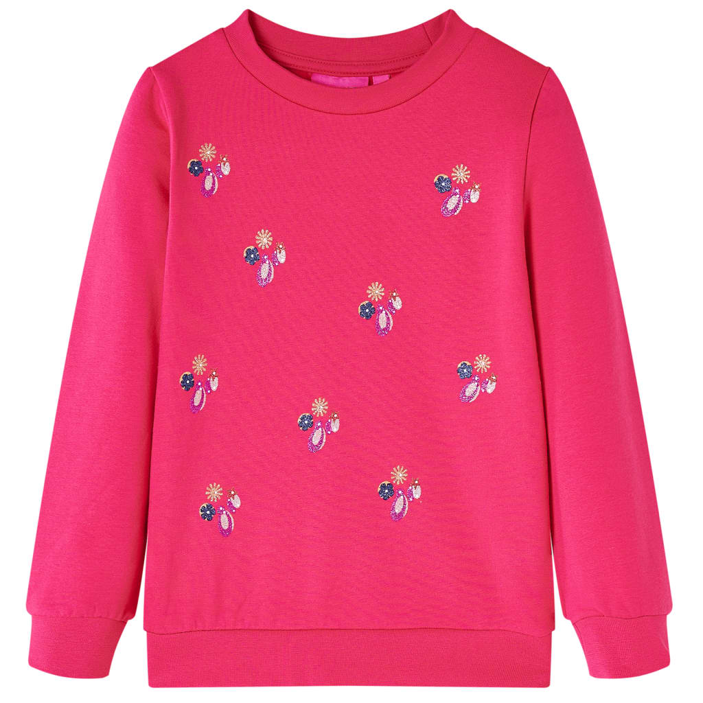 Sweatshirt para criança rosa-brilhante 128