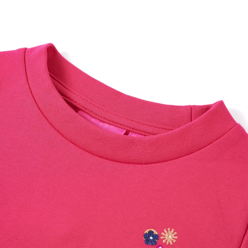 Sweatshirt para criança rosa-brilhante 140