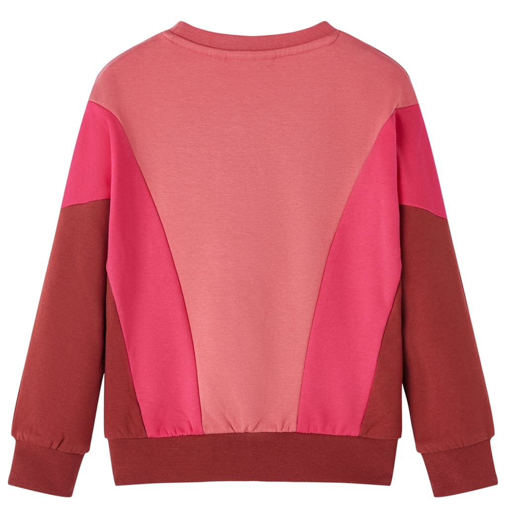 Sweatshirt para criança blocos de cores rosa e henna 116