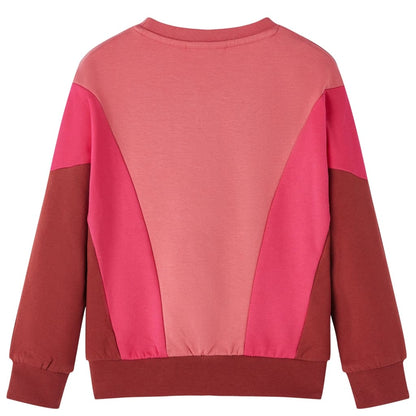 Sweatshirt para criança blocos de cores rosa e henna 128