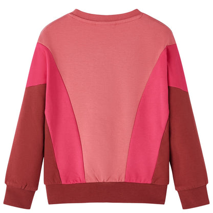 Sweatshirt para criança blocos de cores rosa e henna 140