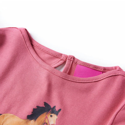 T-shirt de manga comprida para criança rosa-velho 116