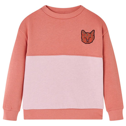 Sweatshirt para criança bloco de cor rosa 104