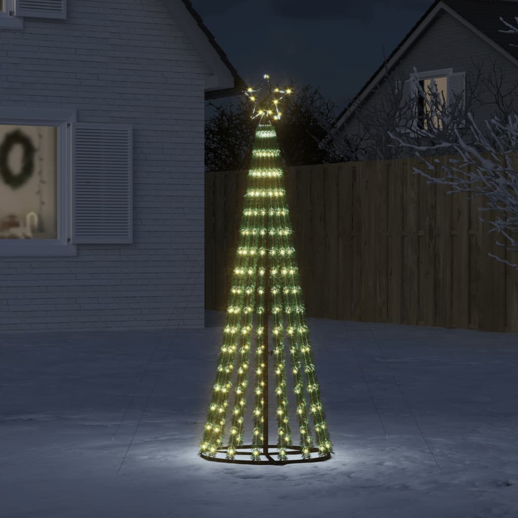 Árvore de Natal luminosa em cone 275 LEDs 180 cm branco quente