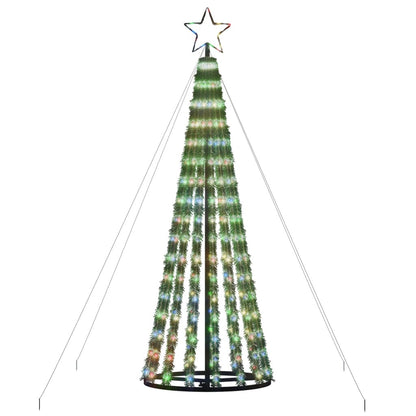 Árvore de Natal luminosa em cone 275 luzes LED 180 cm colorido