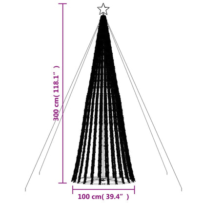 Árvore de Natal luminosa em cone 688 LEDs 300 cm branco quente