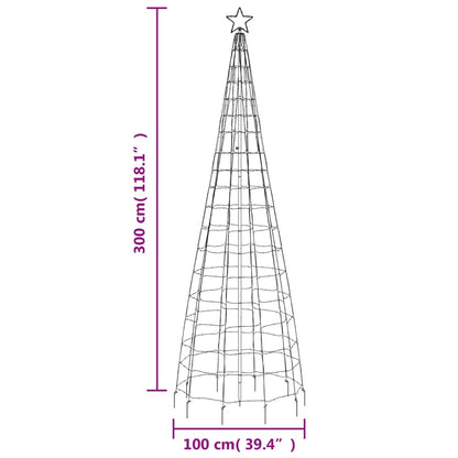 Árvore de Natal luminosa com estacas 570 luzes LED 300 cm azul