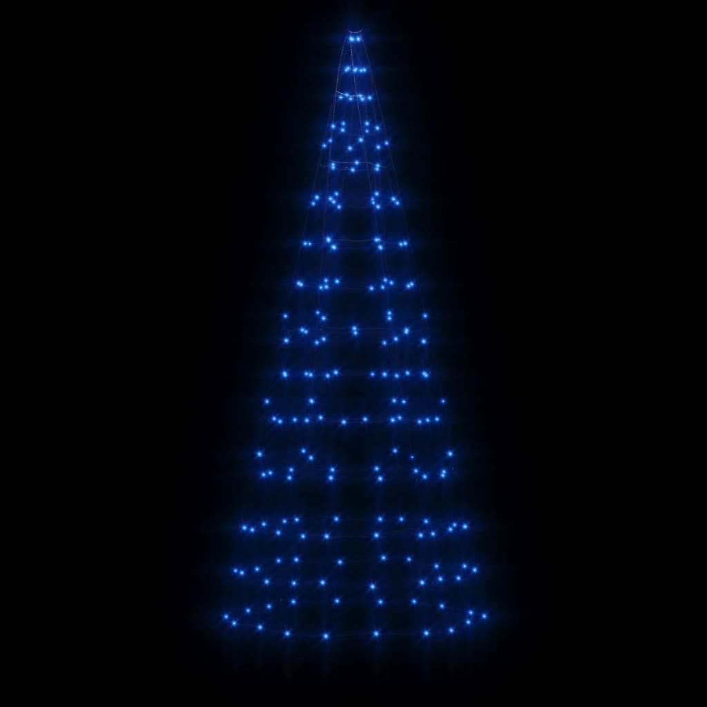 Iluminação árvore Natal em mastro 200 luzes LED 180 cm azul