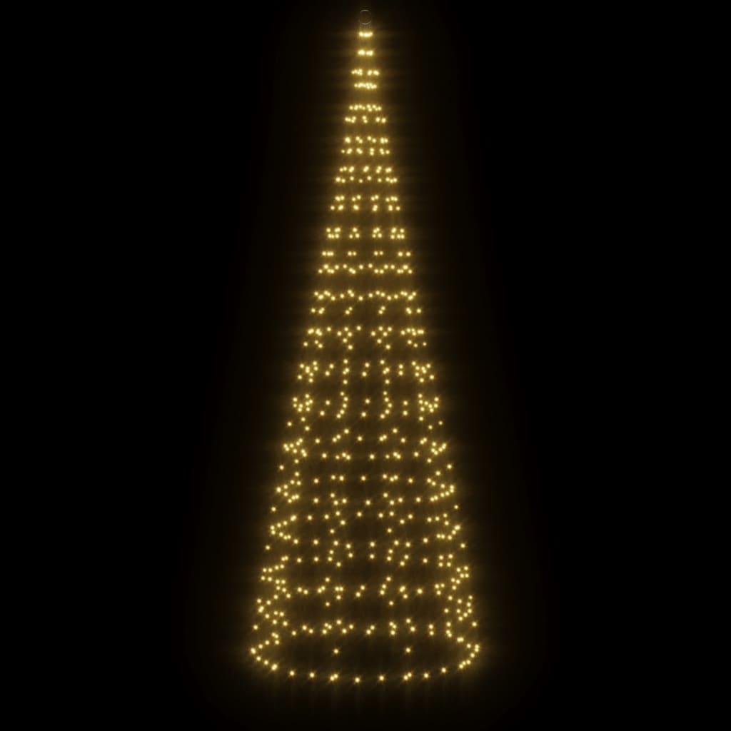 Iluminação árvore Natal em mastro 550 LEDs 300 cm branco quente