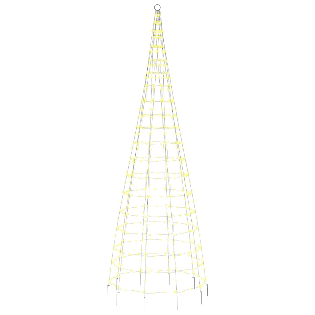 Iluminação árvore Natal em mastro 550 LEDs 300 cm branco quente